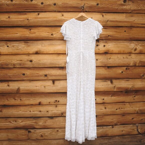 NWT Mac Duggal 10748 White Floral Beaded Gown Dress Size 4 $598 - Picture 10 of 14